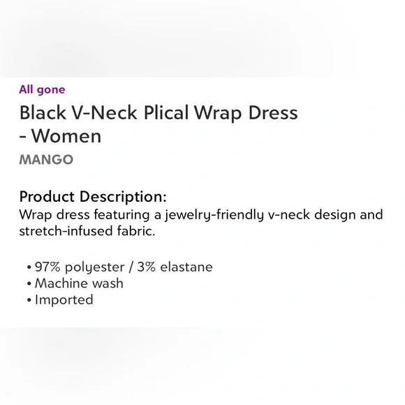 Mango black wrap dress - Picture 4 of 8